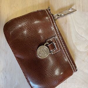 Dana Buchman Leather Brown Textured Mini Bag